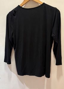 Talbots Black Wrap Top
