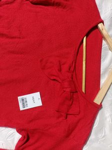 Chic Red Bow Sweater ❤️