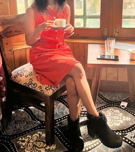Vintage Orange Button-Down Dress