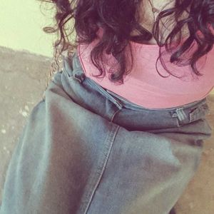 Long Denim Skirt with Slit