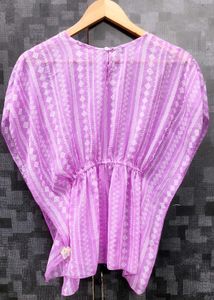 Sheer Purple Print Khaftan 💜