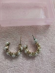 Pearl Cluster Hoop Earrings