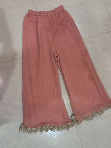 Elegant Peach Kurta Palazzo Set