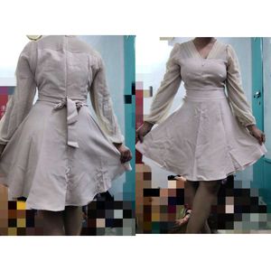 Buttoned A- Line Dress