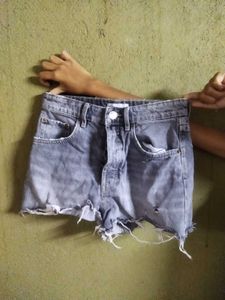 Ripped Denim Shorts