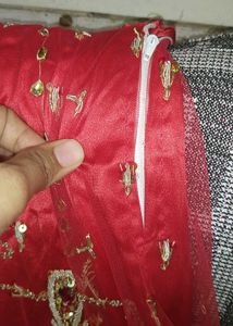 Full Bridal Zari Work Red &amp; Gold Sharara
