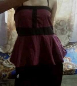 Maroon Fit and Flare Tube Top