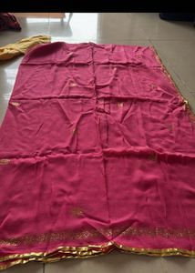 Yellow Dupatta with Gold Border