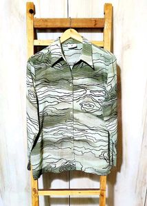 Light Green Printed Shirt Size-42