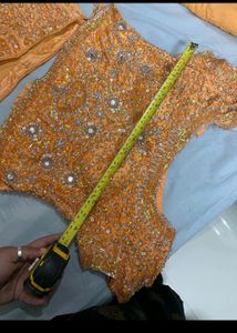 yellow heavy lehenga