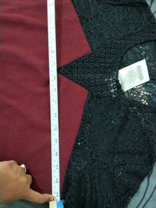Burgundy &amp; Black Lace Top