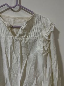 Ruffled cream Blouse