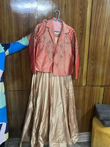 Ethnic Sleeveless Gown With Jacket