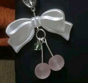 Cute Bow &amp; Cherry Phone Charm