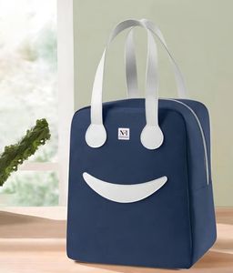 Blue Smiley Face Lunch Bag