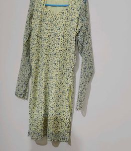 Floral Butter Yellow Kurti