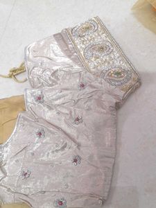 Heavy Work Net Saree With Stitched Blouse