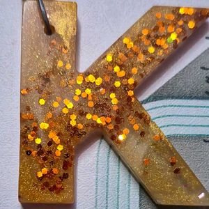 New K Letter Resin Keychain