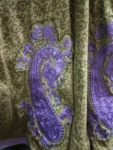 Aesthetic Grey Purple Printed Cotton Anarkali Suit