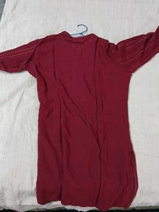 Maroon Striped Kurta