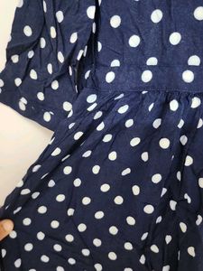 Navy Polka Dot Dress