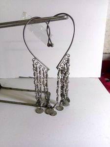 Designer Ear Cuff with Long Chains (Silver)