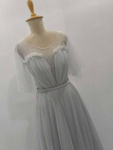 Elegant Grey Tulle Dress