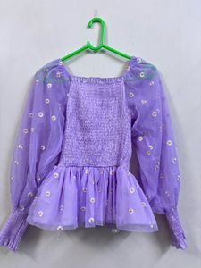 Lilac Daisy Sheer Top
