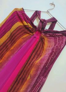 Multi Color Knot Long Dress For Girl 32 Bust