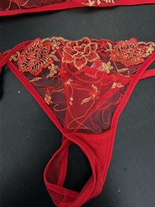 Red Floral Lingerie Set