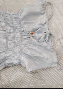 Blue Gathered Dress