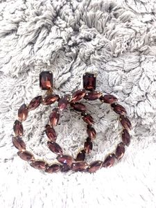 Burgundy Statement Earrings