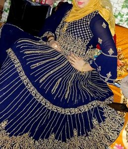 Elegant Navy Blue Embroidered Dress
