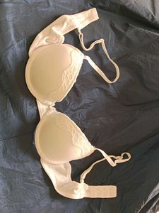 White Bra with Lace Detail