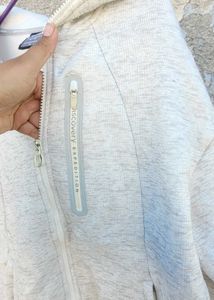 Grey fleece hooded jacket