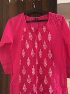 Ethnic Women Wear XL Pink Cotton Kurti