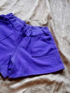 Purple Cotton Shorts