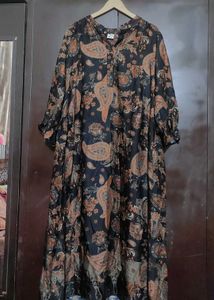 Black Paisley Printed Kurti For 44 Bust