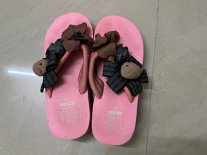Cute Pink Embellished Flip Flops - Size 36