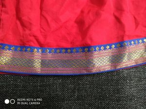 Red Zari Border Skirt