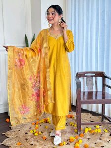 Beautiful Yellow Roman Silk Suit Sale