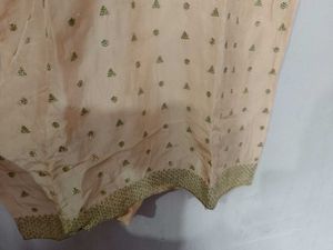 Peach Embroidered  kurta and dupatta