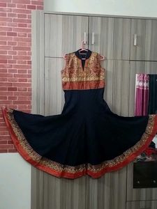 Ethnic black calf length Kurta