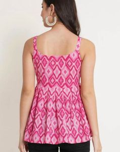 Pink Printed Tie-Waist Tank