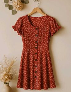Rio Red Floral Button-Front Mini Dress