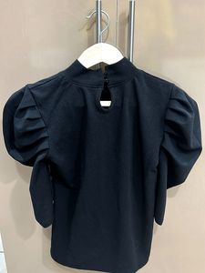 Chic Black Puff Sleeve Top