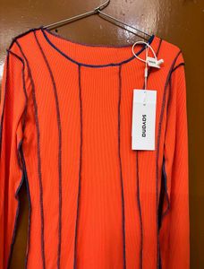 Chic Orange Bodycon Mini Dress