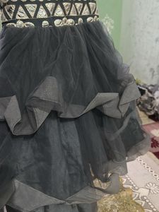 Elegant Grey Ruffled Party Dress