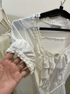 Ruffled White Top