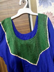 Blue &amp; Green Embellished Kurti